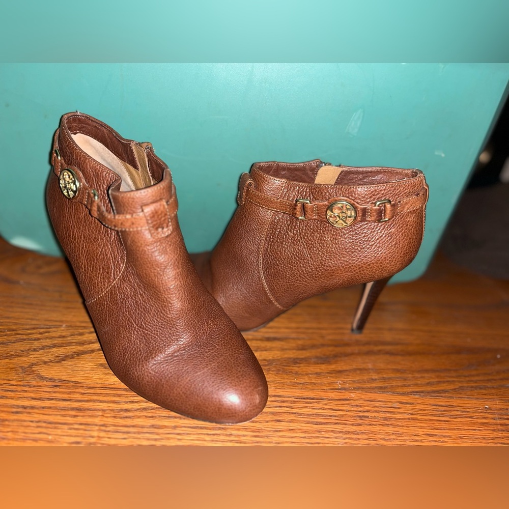 Leather coach booties